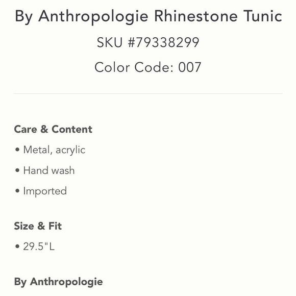 New Anthropologie Rhinestone Tunic Crystal Vest - Picture 12 of 13